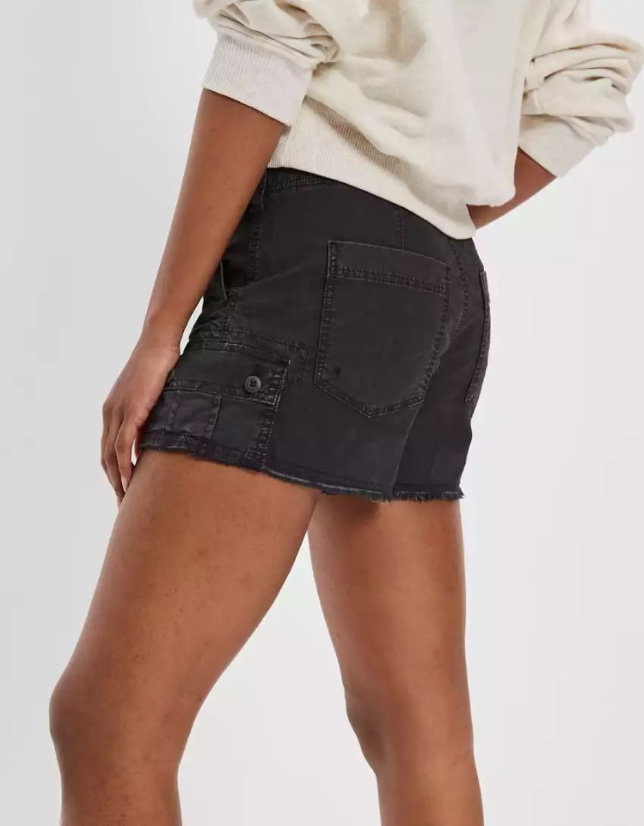 Shorts American Eagle AE Snappy Stretch '90s Boyfriend Cargo Noir Femme | NXZ-27265936